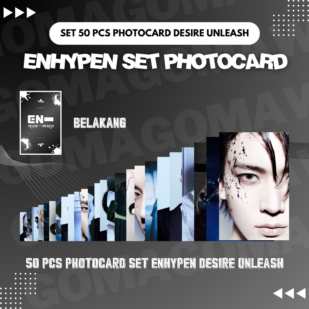ENHYPEN DESIRE UNLEASH โฟโต้การ์ด 2 ด้าน 50 ชิ้น การ์ด KPOP UNOFFICIAL HEESEUNG JAKE JAY JUNGWON SOO