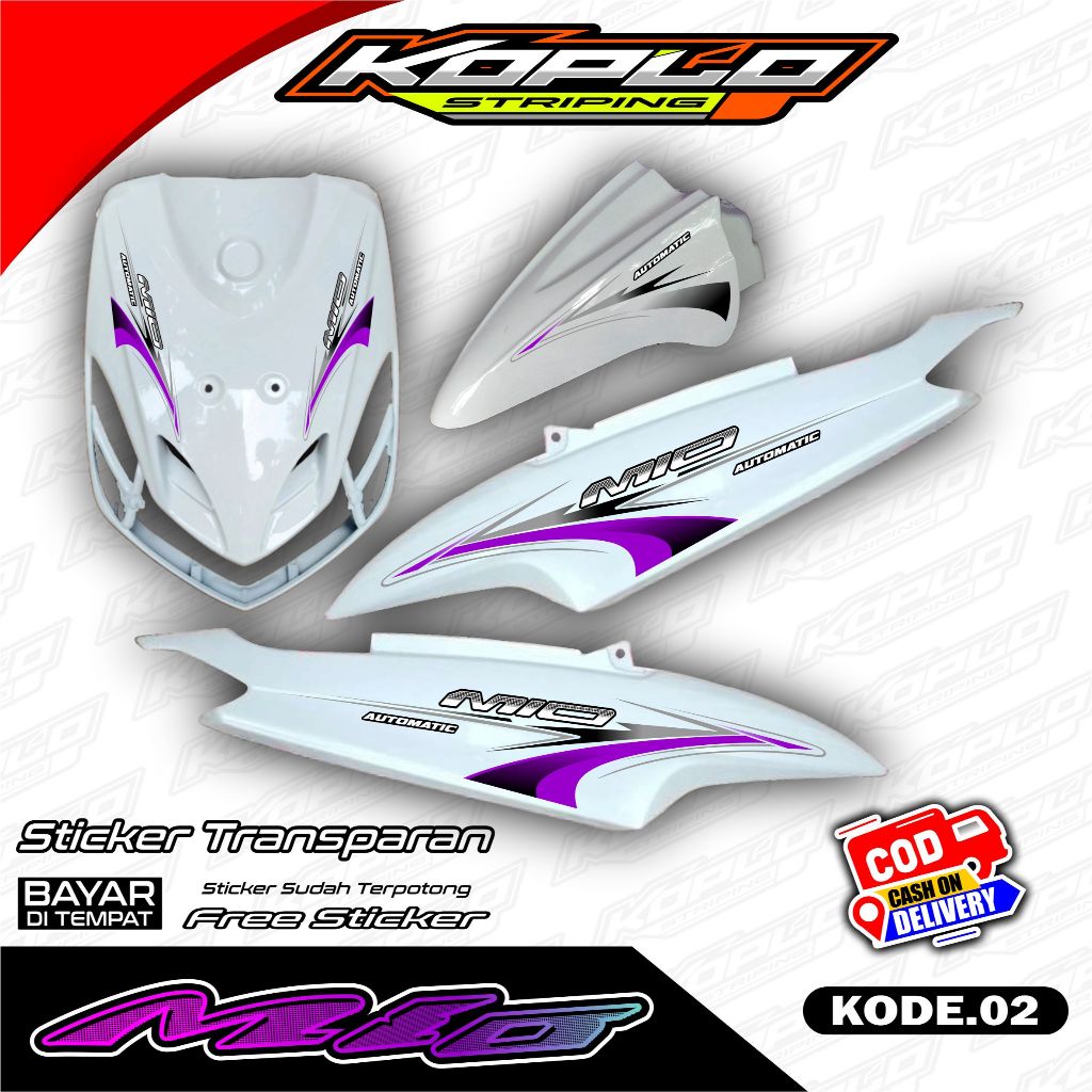 Mio Smile Transparent Sticker - Cool Yamaha Mio Smile Variation Striping Sticker (ตัด) KPL.02