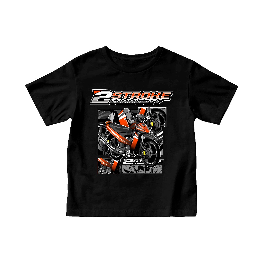 เสื้อยืดเด็ก 1-12 Years Old Motorcycle Motif Many Motor Choices cotton combed 30s