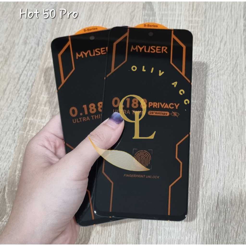 Vivo y19s y28 y29 v27e v50 lite tg สอดแนมบางเฉียบ 0.18 มม. tg รายการสีดําส่วนตัว anti-intip