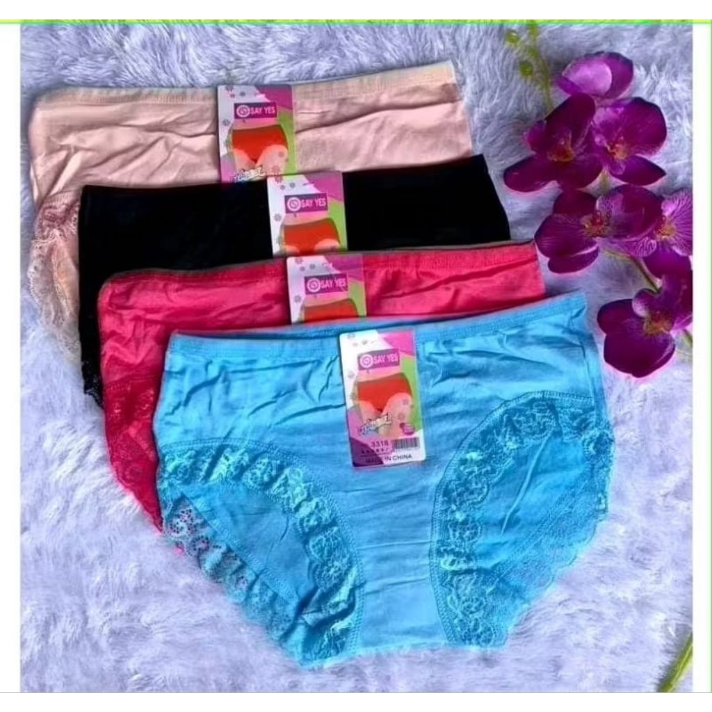 กางเกงชั้นในลูกไม้ผู้หญิง 3 ชิ้น Say yes