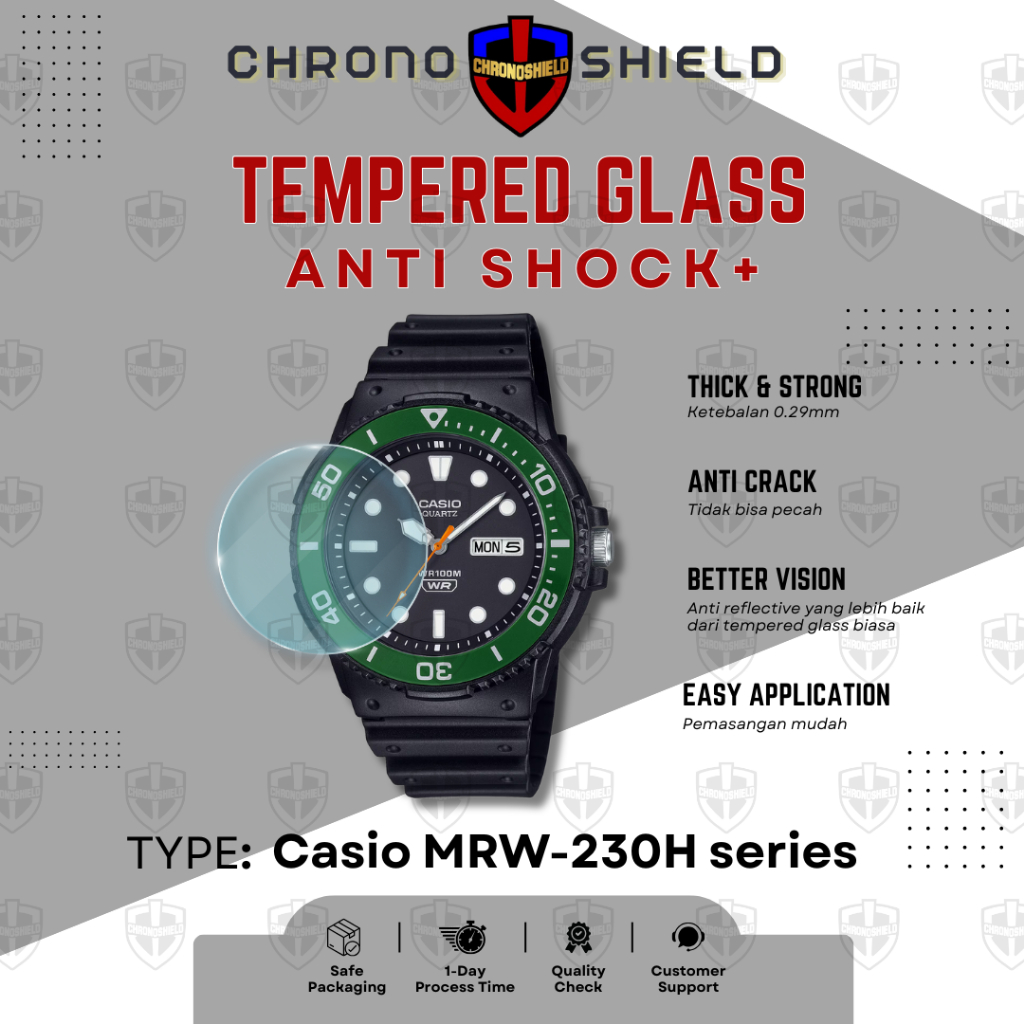 กระจกนิรภัยป้องกันรอยขีดข่วนสําหรับนาฬิกา Casio MRW230 MRW 230 MRW-230H