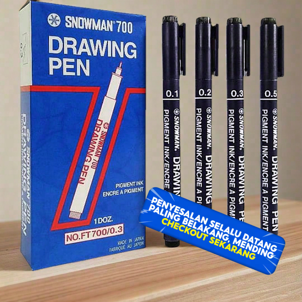 DRAWING PEN SNOWMAN FT-700 - ปากกามาร์กเกอร์แบบวาดสีดํา