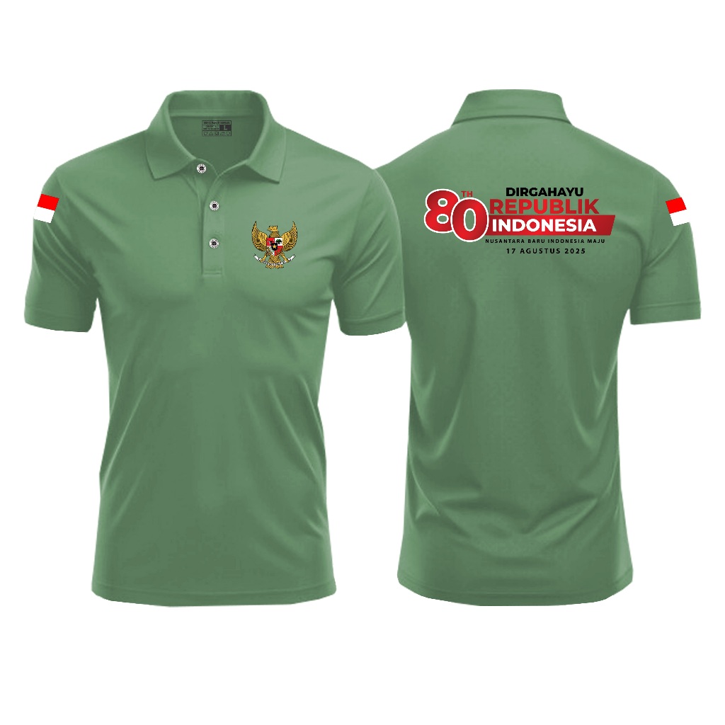 Zirdigo - เสื้อโปโล Hut RI 80 Th 001 x Garuda x Flag Debe เสื้อโปโล Unisex