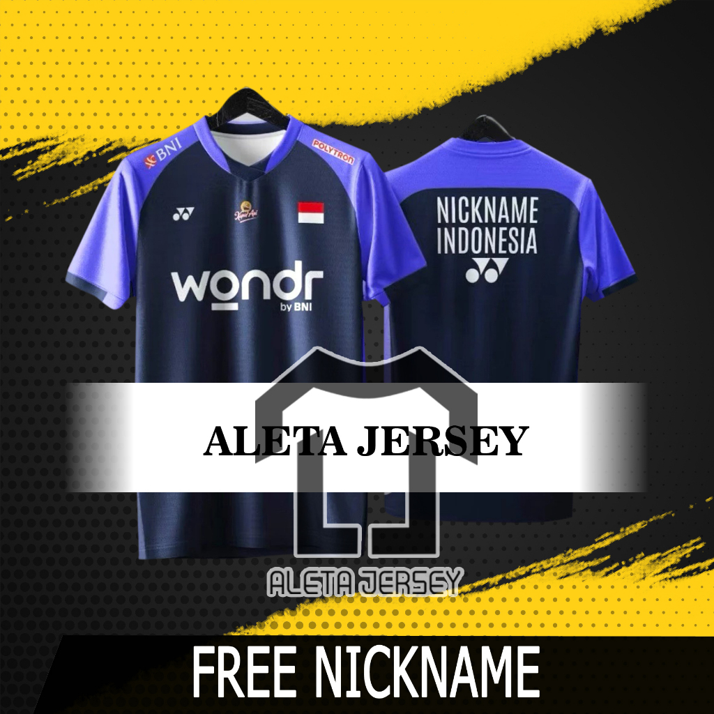 ใหม่ล่าสุด INDONESIA BADMINTON JERSEY 2025 ฟรีชื่อ