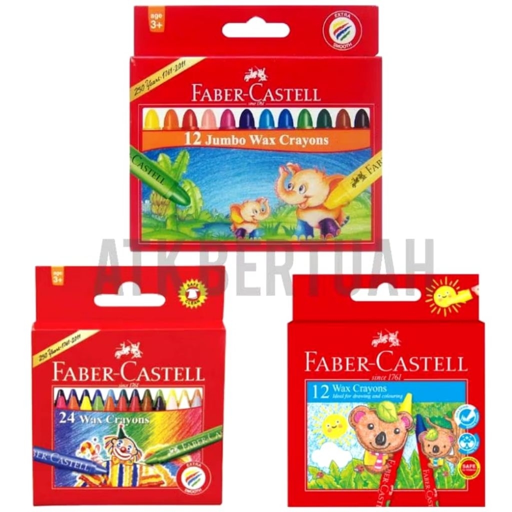 LILIN FABER CASTELL WAX CRAYON SET 12 24 JUMBO WAX CRAYON