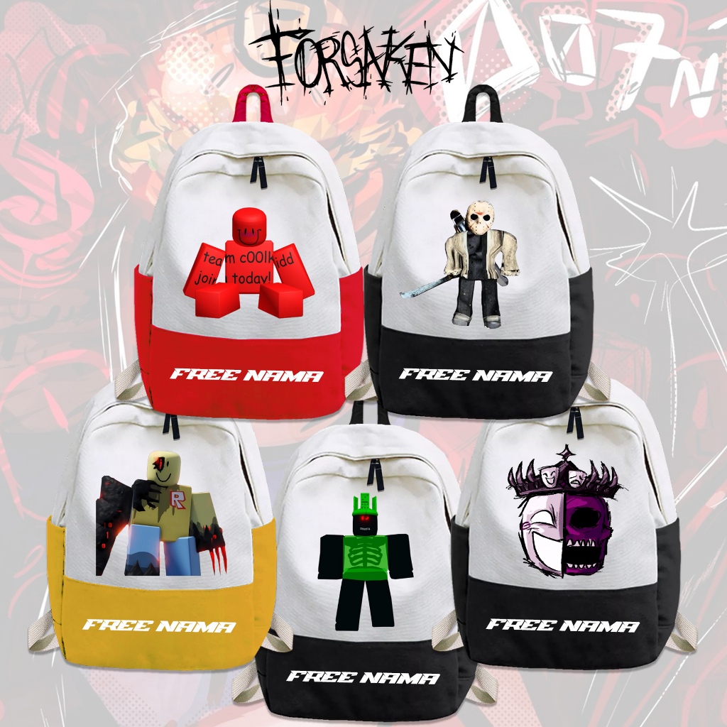 KILLER FORSAKEN ROBLOX CHARACTER CHILDRENS BACKPACK - ฟรีพิมพ์ชื่อ