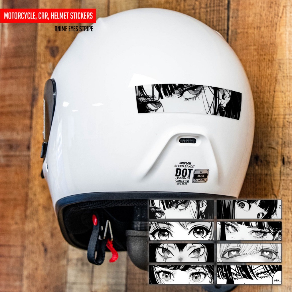 JDM Anime Girl Eye Stripe Sticker หมวกกันน็อคมอเตอร์ไซค์ nmax xmax