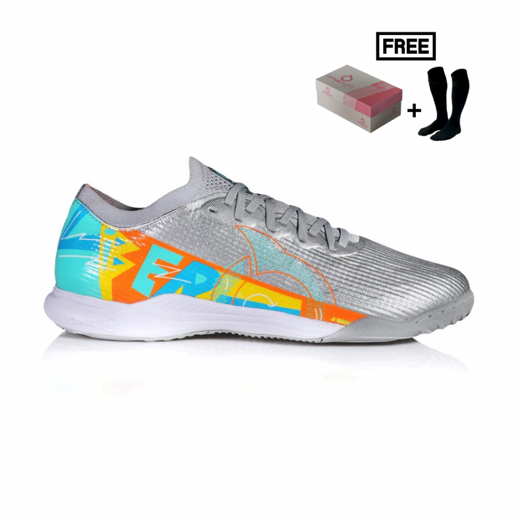 Ortuseight Catalyst Liberte V4 IN Futsal Shoes - Silver/Aqua