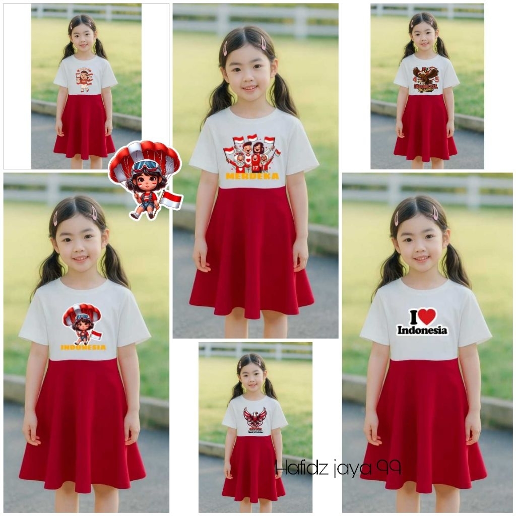 GIRLS DRESS AUGUST 17 INDONESIA สําหรับ CHILDREN 1-10 ปี