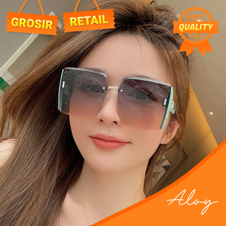    ALOY RETAIL PL-MX002 Kacamata Hitam Pantai Bingkai Persegi Untuk Wanita Termurah