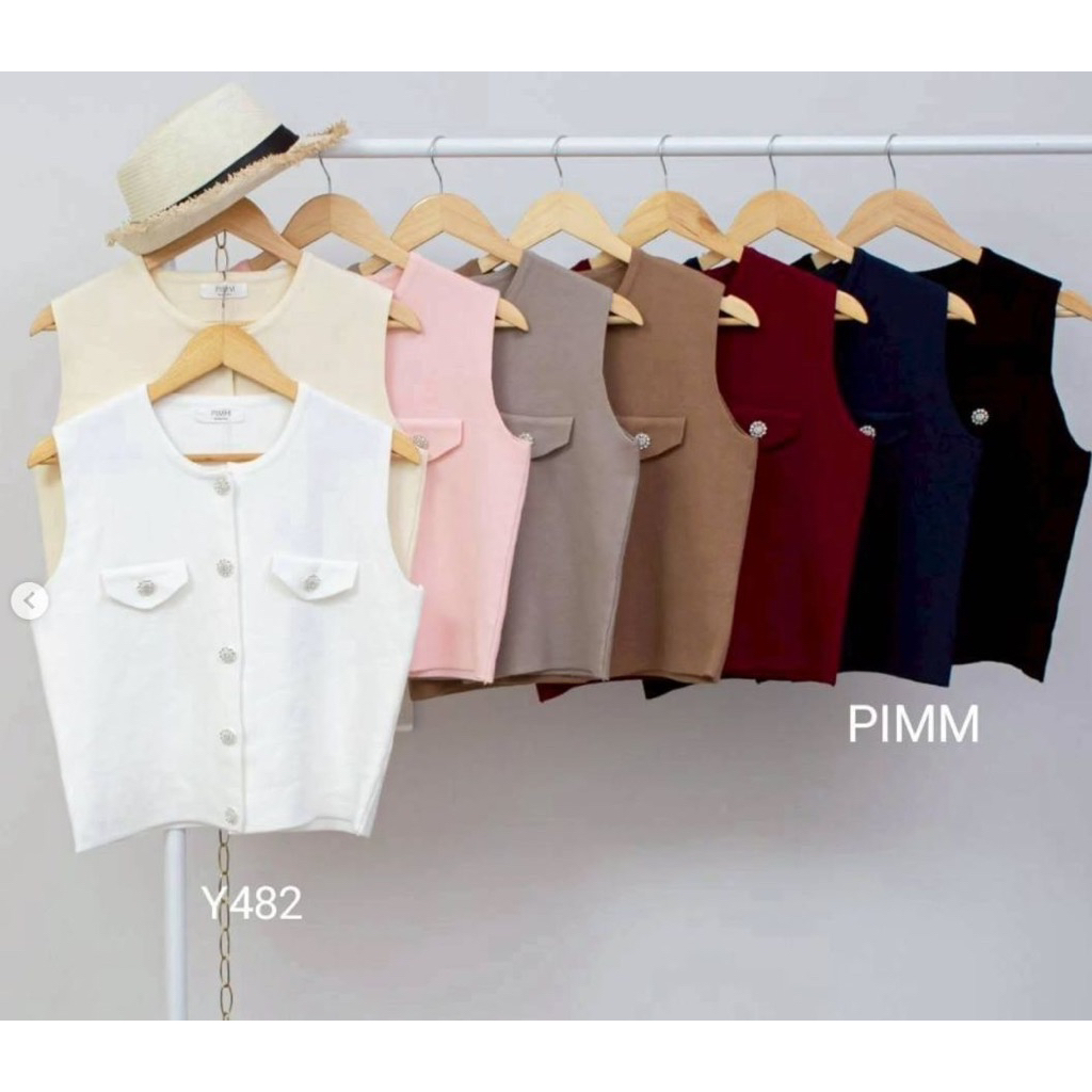 B233 PIMM Tanktop เข็มกลัดเสื้อผ้าผู้หญิงนําเข้า