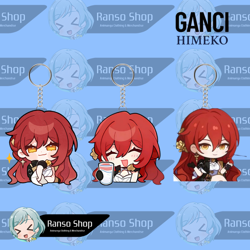 GANTUNGAN พวงกุญแจ Honkai Star Rail Himeko UV พิมพ์เลเซอร์ตัดพรีเมี่ยมใสขอบ/พวงกุญแจอะคริลิค HSR Him