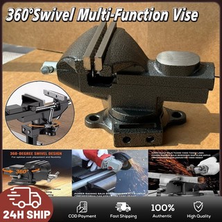 <KK> 360° Swivel Vice Table Ragum 3.5inch Catok Meja Besi catok jepit Clamp Vise Bench Catok Bangku Tugas Berat