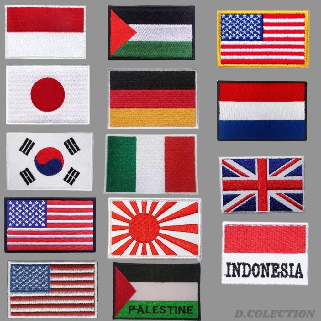 QUALITY EMBROIDERED PATCH, SEWING PATCH, EMBLEM PATCH, NATIONAL FLAG LOGO