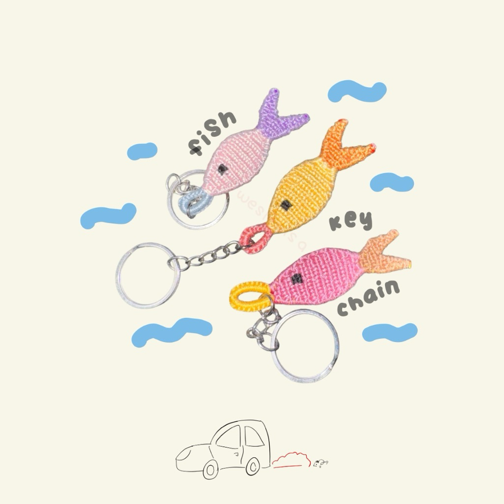 พวงกุญแจปลาทํามือของ Wesley (สั่งทํา)