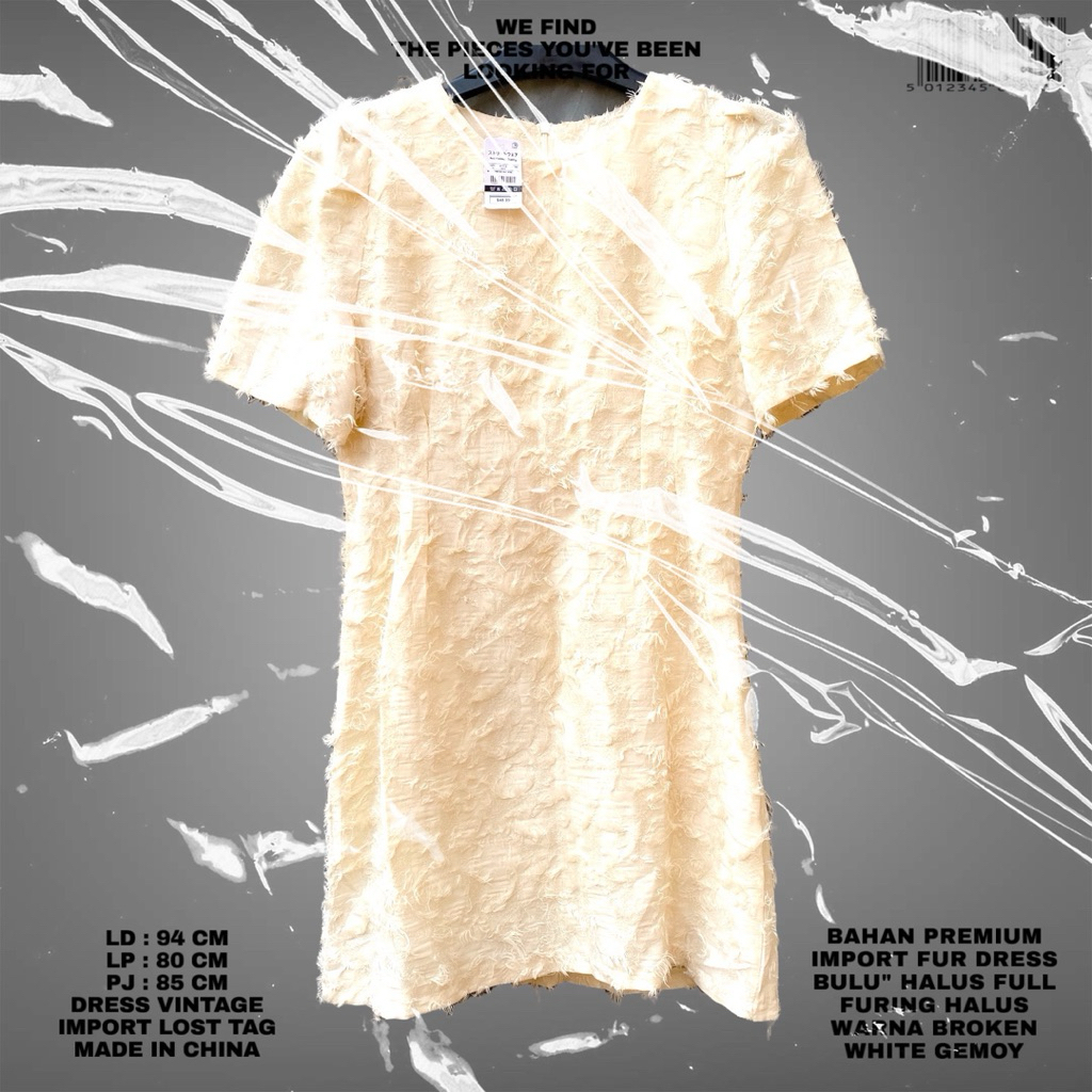 FUR DRESS/PREMIUM IMPORTED DRESS/KOREAN DRESS/BROKEN WHITE DRESS FUJI/FUJI DRESS/KOREAN LOOK/KOREAN 