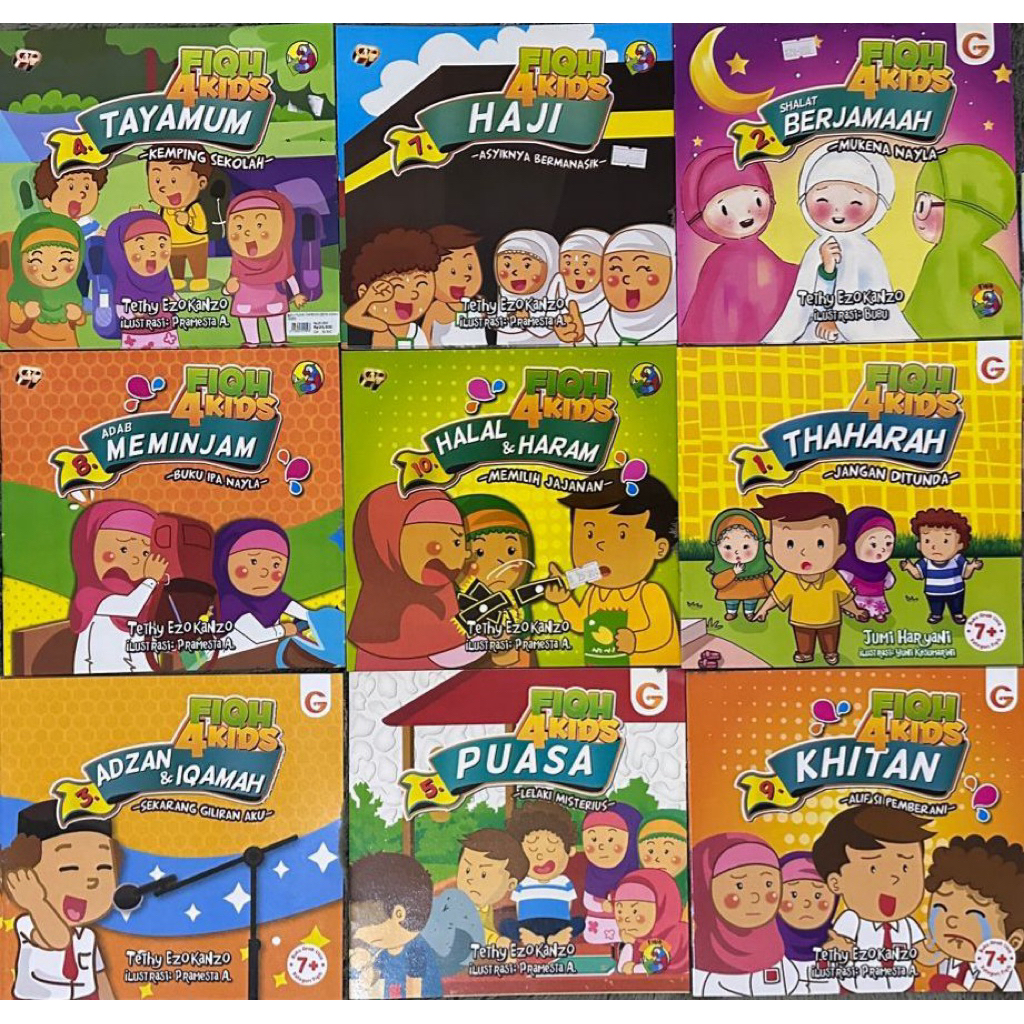 หนังสือต้นฉบับใหม่ Fiqh Series For Kids (ไม่มีพลาสติก) ขลิบพอใจ adzan และ iqamah จันติ้งฮาลาล ฮาราห์