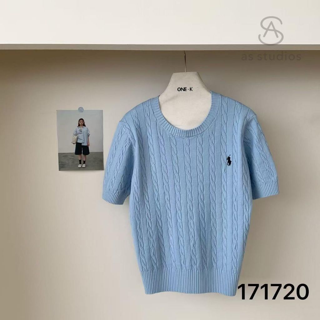 [LC] ONE-K 171720 POLO BRAID KNIT TOP