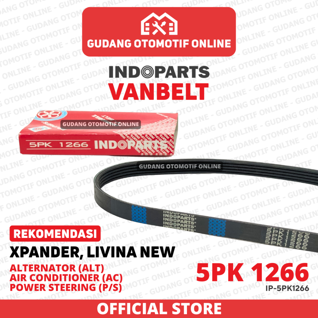 Fanbelt Fanbelt ALT AC P/S Xpander Livina ใหม่ 5PK 1266 Indoparts