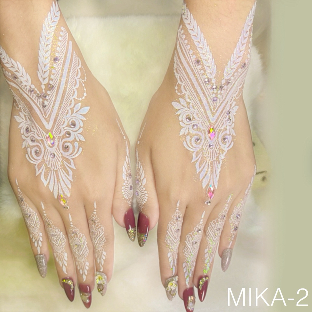 [MIKA 2] INSTANT WHITE HENNA สําหรับ BRIDAL PAIR ซ้ายขวา