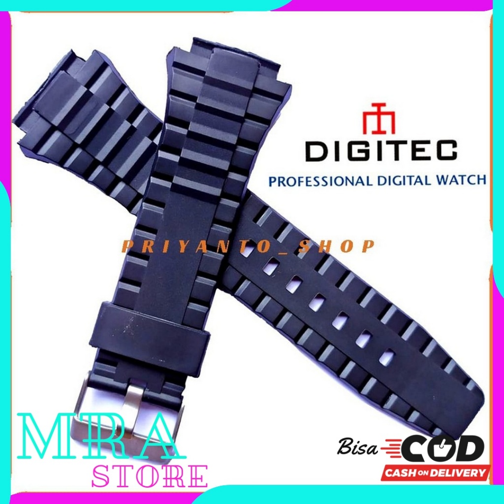 Digitec 3009 Digtric DG-3009T สายยาง สายนาฬิกาสีดํา