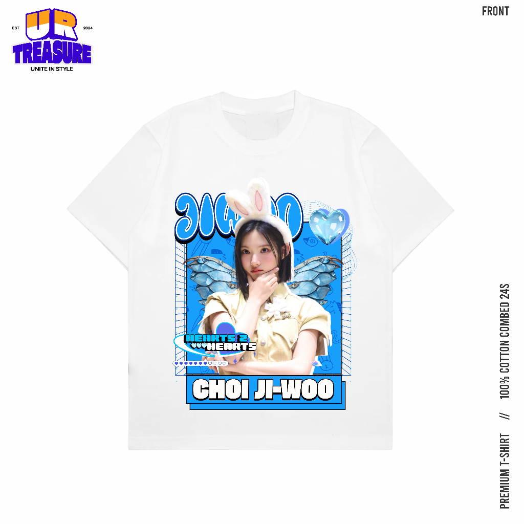 เสื้อยืด JIWOO Hearts2Hearts ผ้าฝ้ายหวีหนา 24s / Tshirt Choi ji-woo H2H โดย urtreasure
