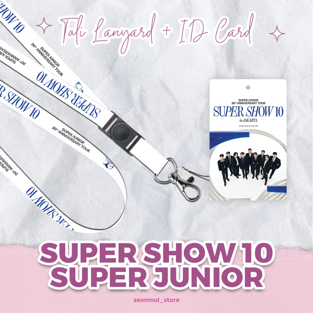 LANYARD + ID CARD SUPER SHOW 10 SUPER JUNIOR CONCERT / LANYARD SUPER JUNIOR SUJU HP STRAP CAHOL SUPE