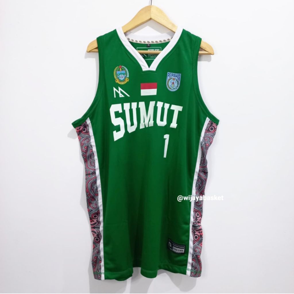 HIJAU ORIGINAL BASKET JERSEY NORTH SUMATRA PON RANDOM NUMBER - สีเขียว