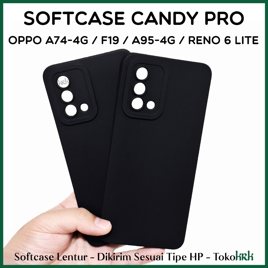 KRK Candy Protect Black Oppo A74 4G / A95 4G / F19 / Reno 6 Lite เคสซิลิโคนสีดํา Softcase Pro Protec