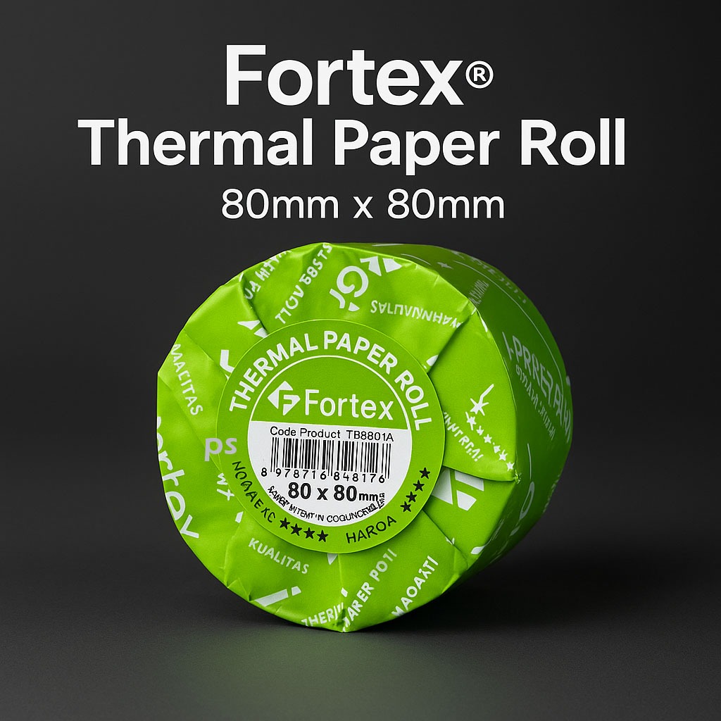ม้วนกระดาษเทอร์มอล Fortex 80x80 – กระดาษใบเสร็จแคชเชียร์คุณภาพสูง