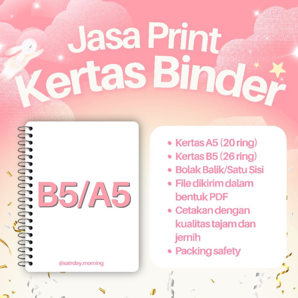 พิมพ์กระดาษ Binder A5/B5 100 แกรม (สี/ขาวดํา)