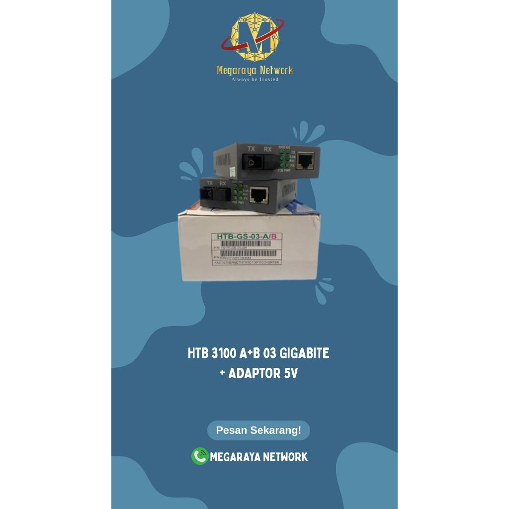 Media Converter HTB 3100 Gigabite 03 A+B + อะแดปเตอร์
