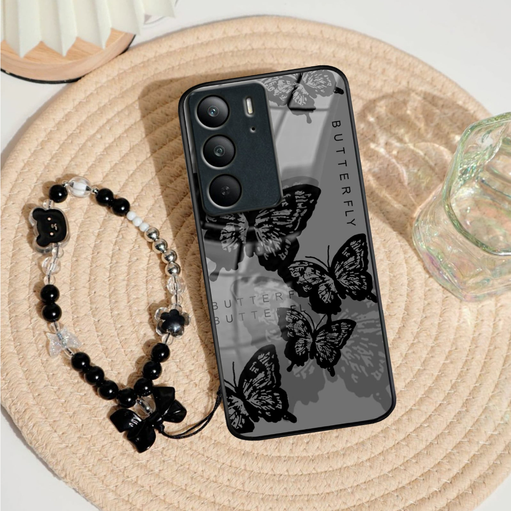 GANTUNGANล่าสุดGlossy Glass Softcase + Realme C71 C75x Hanging Strap [HBK02] เคสRealme C71 - เคสReal