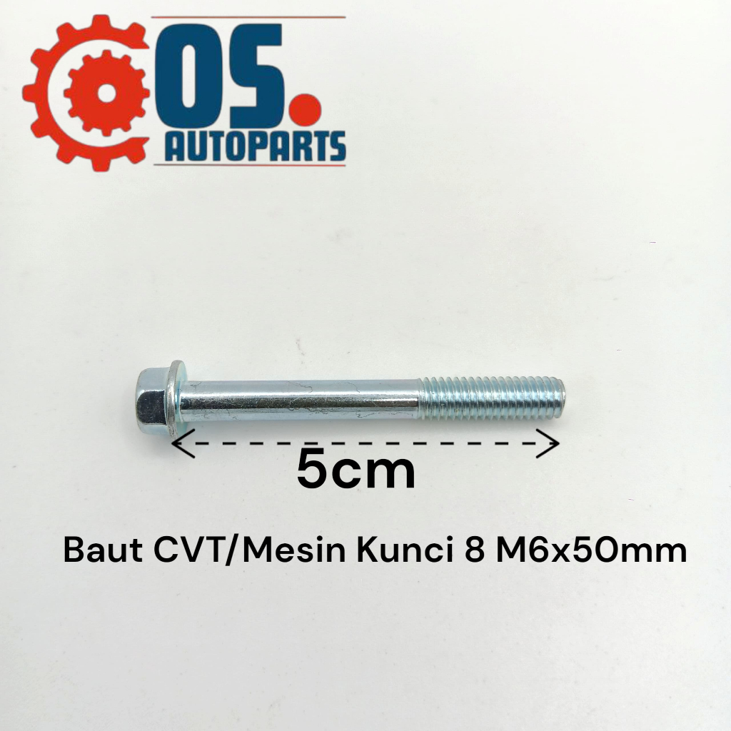 MESIN CVT Crankcase Bolt M6x50mm Key 8 Bolt Flange M6 ความยาว 5 ซม.CVT Bolt บล็อกเครื่องยนต์ 8 ความย