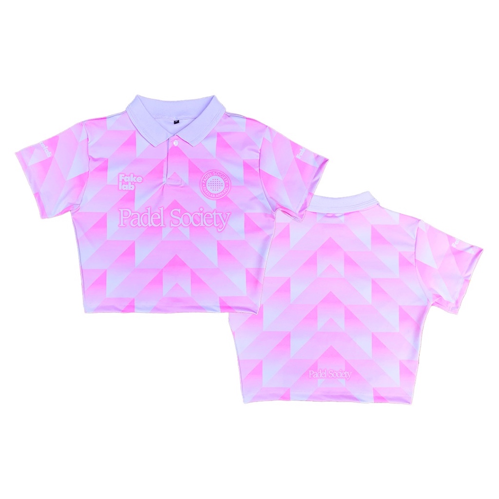 Fakelab Crop Vintage Jersey Padel Society / เสื้อโปโลกีฬาแขนสั้น / เสื้อคอปกเทนนิสกอล์ฟ / เสื้อ