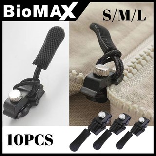 10Pcs Resleting Pengganti Hitam Universal/ Zipper Lock Repair Polos / Tarikan Resleting Tas Jaket / Emergency Zipper Lock Repair