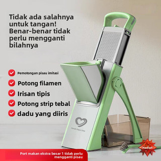 Pemotong sayur stainless steel 5-in-1, parutan sayur dan buah/pemotong dan parutan sayur multifungsi berkualitas tinggi
