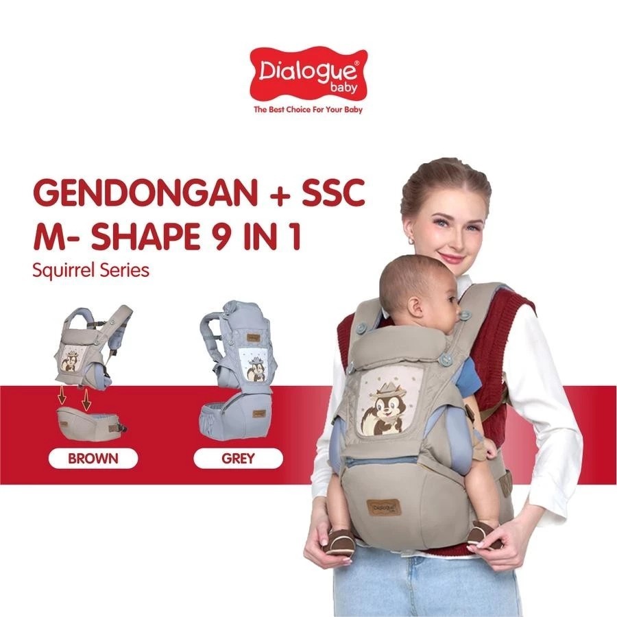 DIALOGUE CARRIER DGG4339 HIPSEAT + SSC M-SHAPE 9IN1 SQUIRREL / BABY