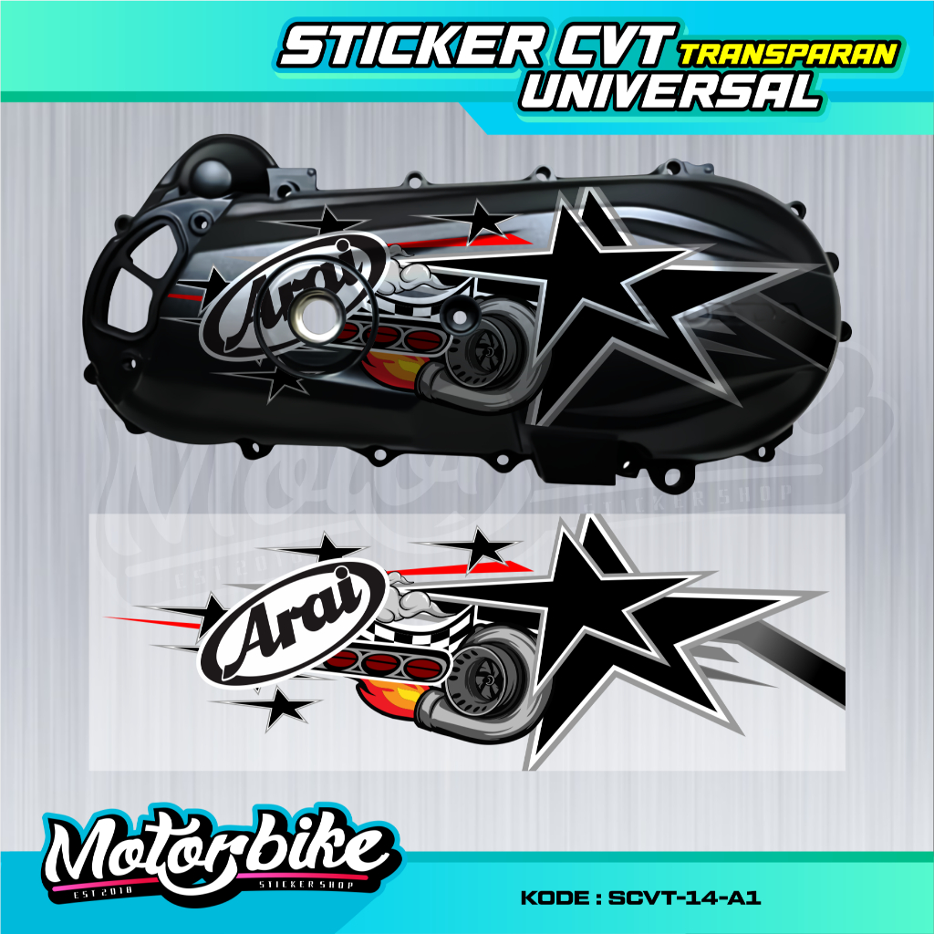Arai Motorcycle Carbon Atiker Transparent CVT Sticker-SCVT