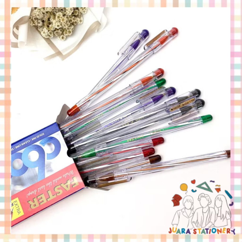 (1314) ปากกาดํา Faster C600 / ปากกาลูกลื่น Faster ปากกาลูกลื่น Faster