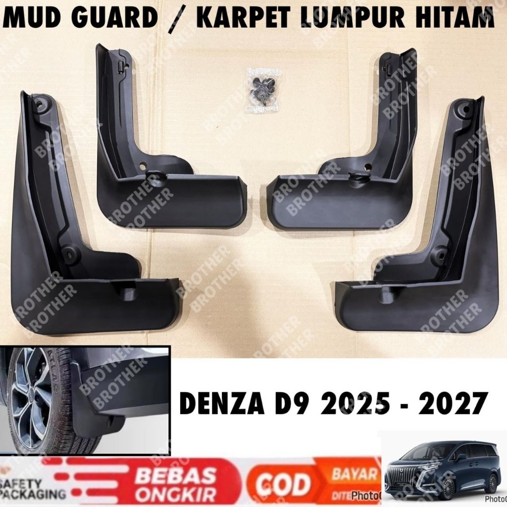 กันโคลน Denza D9 2025 2026 2027 บังโคลนพรีเมียม - สีดํา