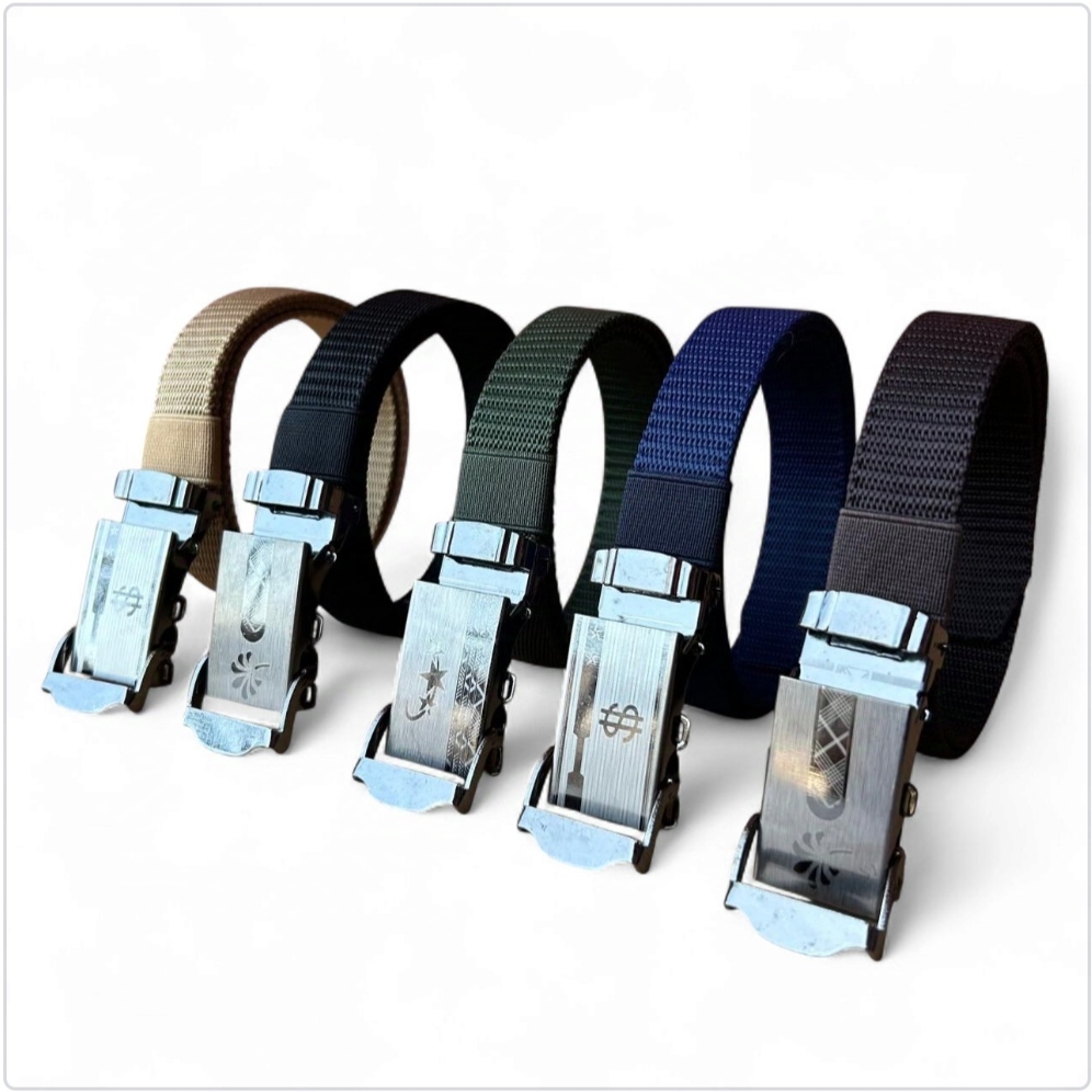 เข็มขัดเด็กไนล่อนผ้าใบสายรัดเหล็กหัวเข็มขัดยกคลิป ส096