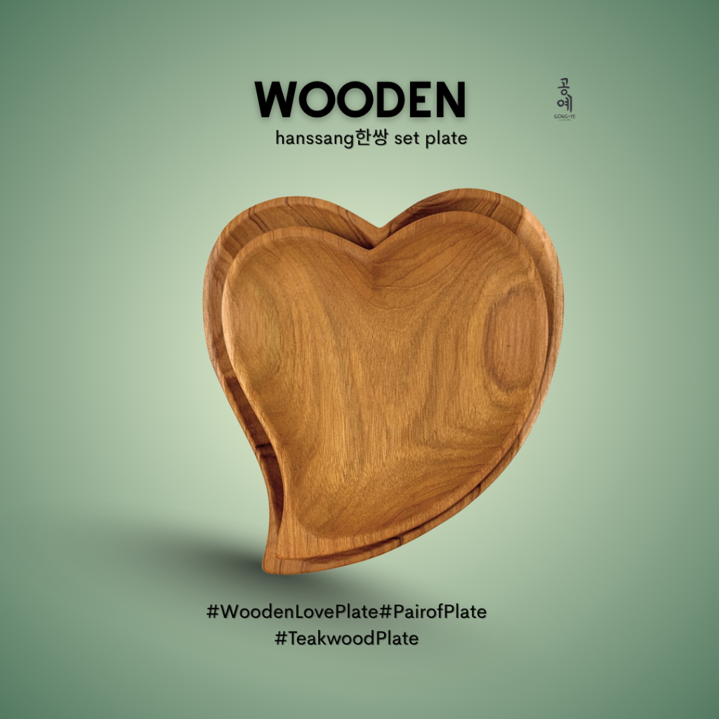 Love Set Plate Wooden Plate Love Wooden Plate