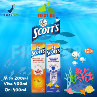 Scotts Emulsion Rasa Jeruk Vitamin A dan D+Kalsium 200ml//400ml