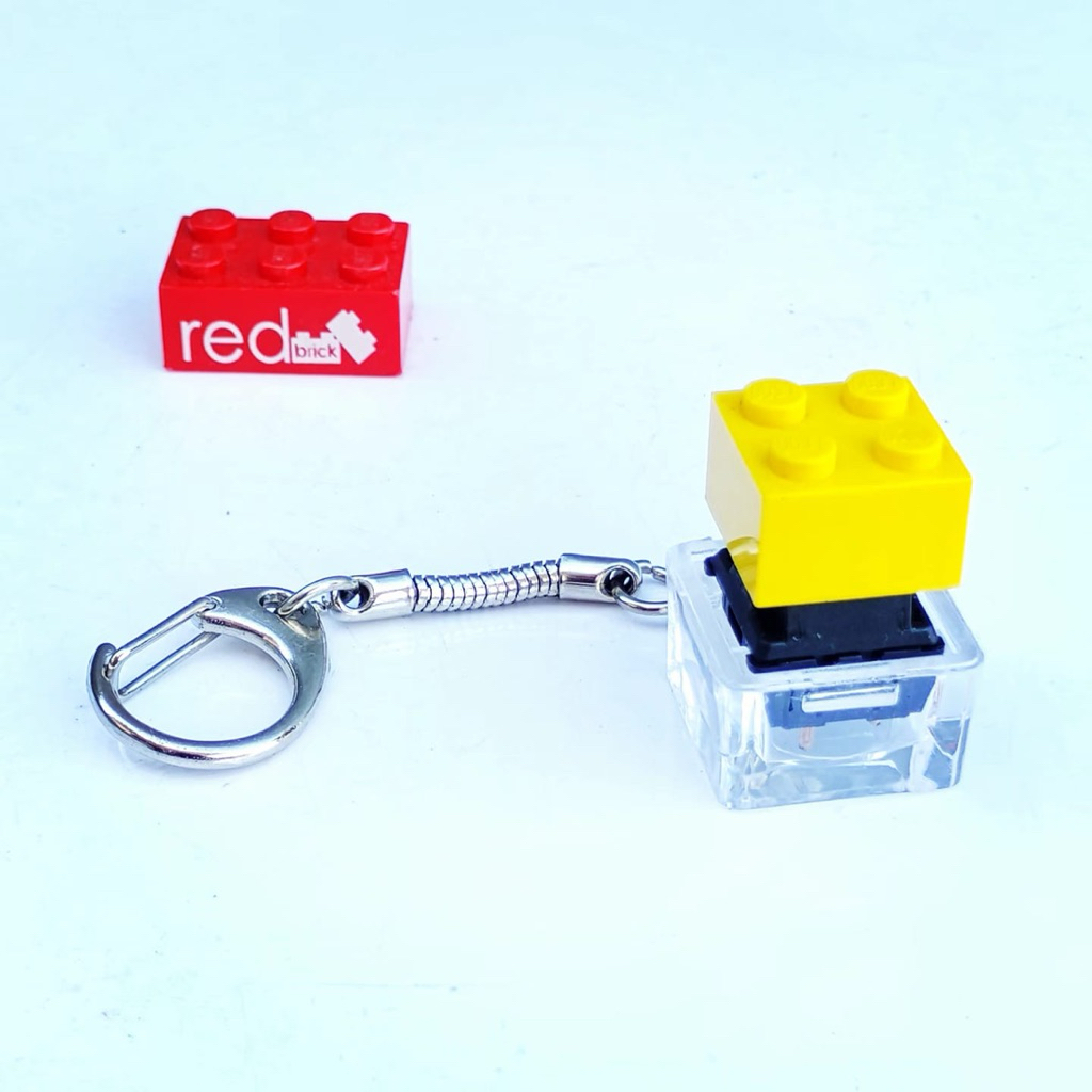 GANTUNGAN พวงกุญแจ / Bagcharm LEGO Yellow Brick Keycap พวงกุญแจ Fidget ASMR คีย์บอร์ดแบบกลไก