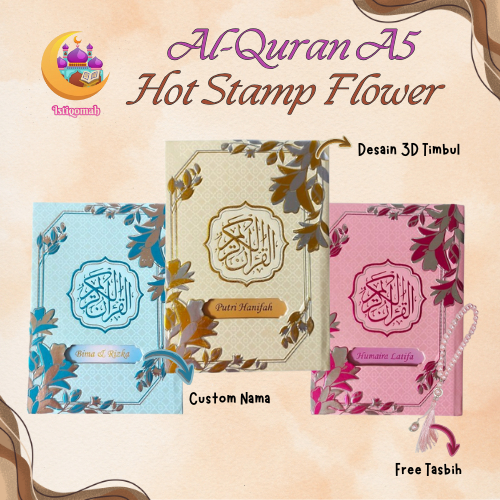 Al-Quran 3D ดอกไม้นูน Silver Design ฟรีชื่อ Quran ที่กําหนดเองสําหรับสินสอดทองหมั้นของขวัญ