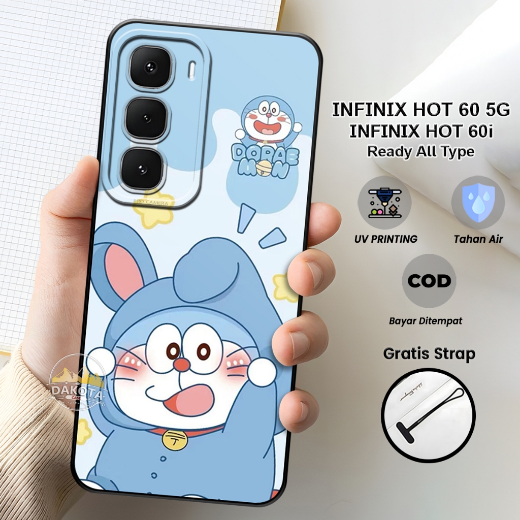 เคส Infinix Hot 60 5G / Hot 60i ล่าสุด 2025 รูปภาพ D0ra3mon | เคสซิลิโคนยืดหยุ่นฟิวชั่น ฟรีสายยาง In