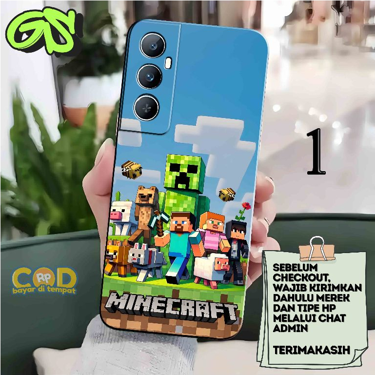 สําหรับ REALME C65 CASE PREMIUM SILICONE CASING MINECRAFT MOTIF 3 COOL TODAY
