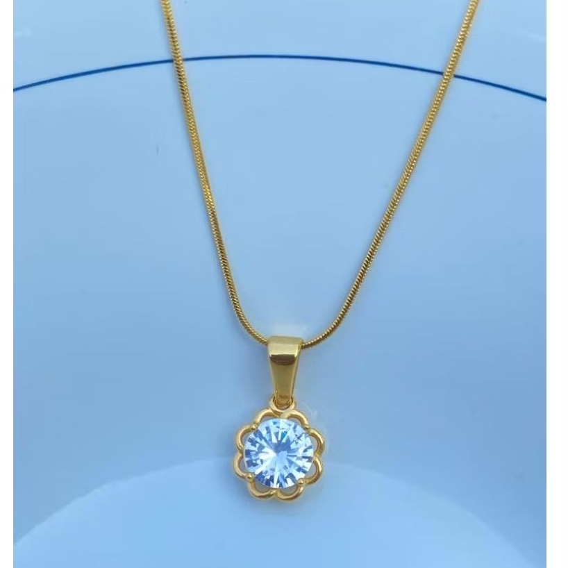 MATA สร้อยคอเครื่องประดับผู้หญิง Eel Eye จี้ชั้นเดียวทองและเงิน